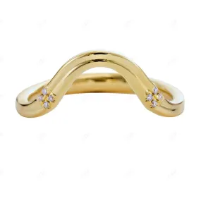 0.02CTW Diamond Curved Stacking Wedding Band