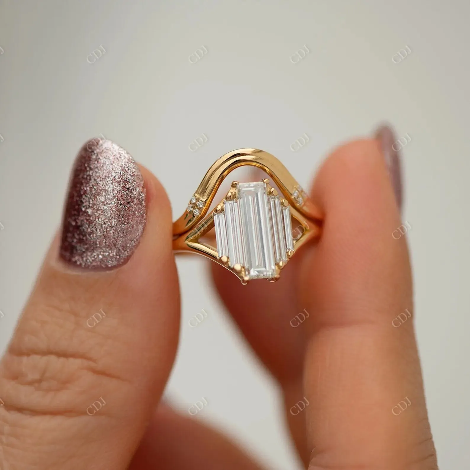 0.02CTW Diamond Curved Stacking Wedding Band