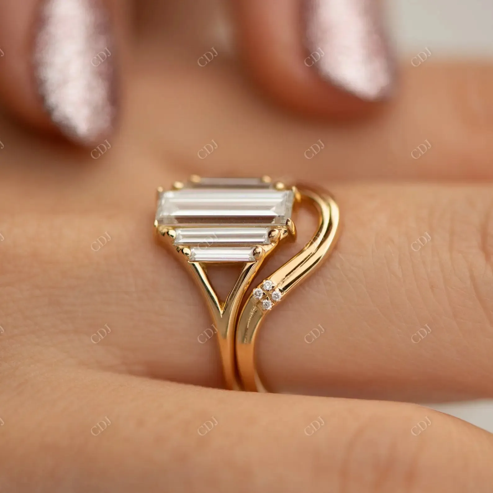 0.02CTW Diamond Curved Stacking Wedding Band