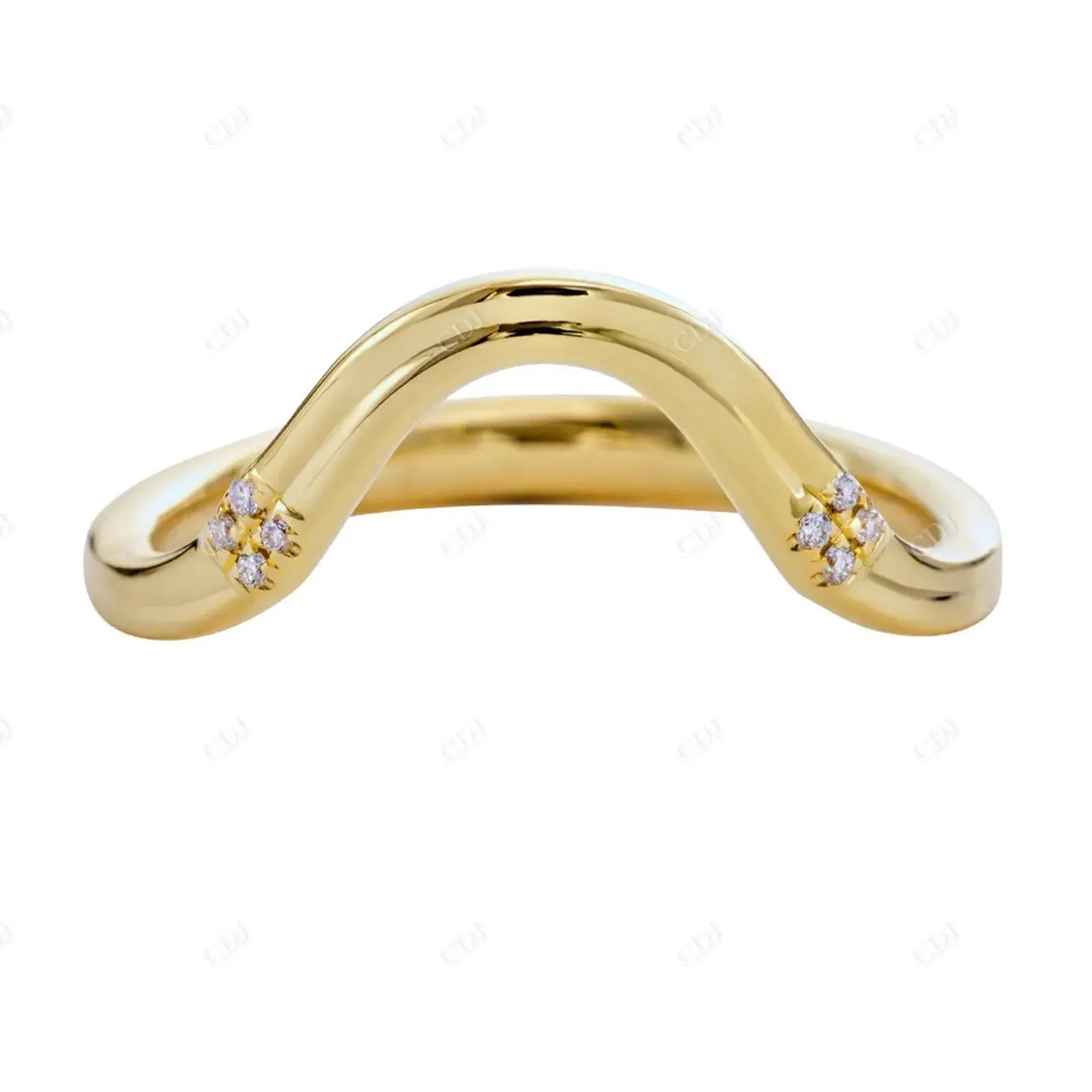 0.02CTW Diamond Curved Stacking Wedding Band