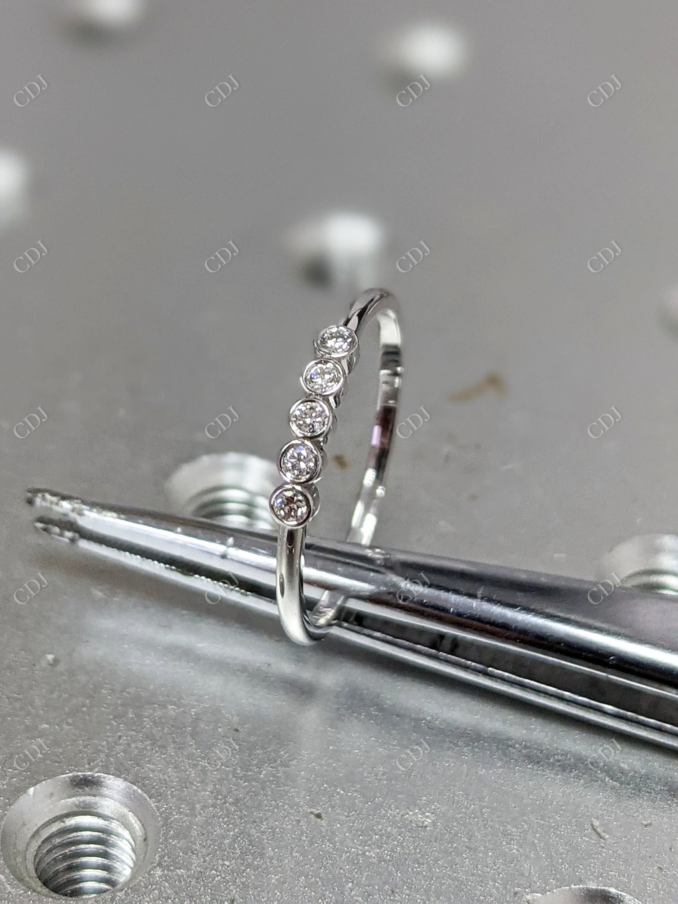 0.03CTW Bezel Set Diamond Wedding Band