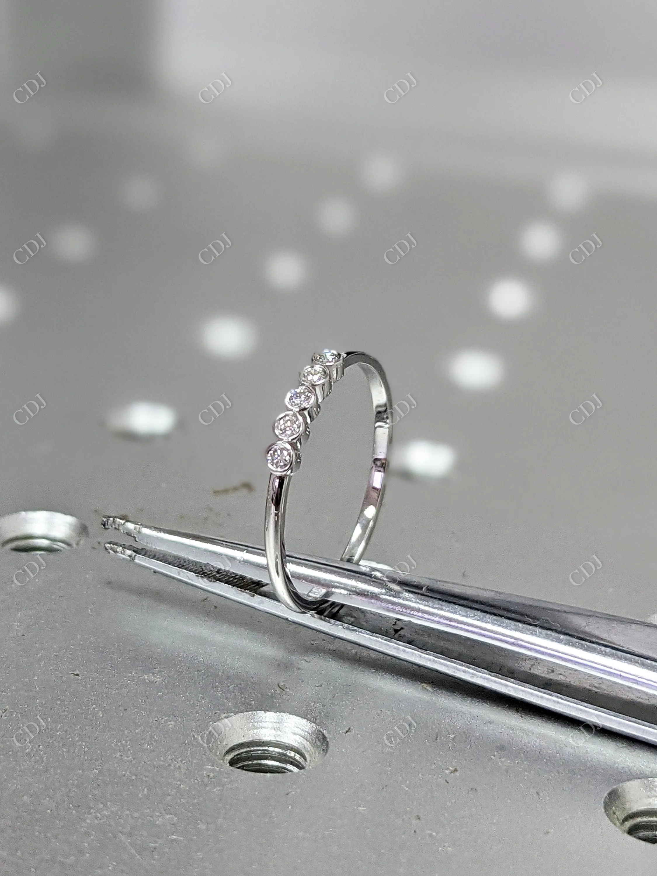 0.03CTW Bezel Set Diamond Wedding Band