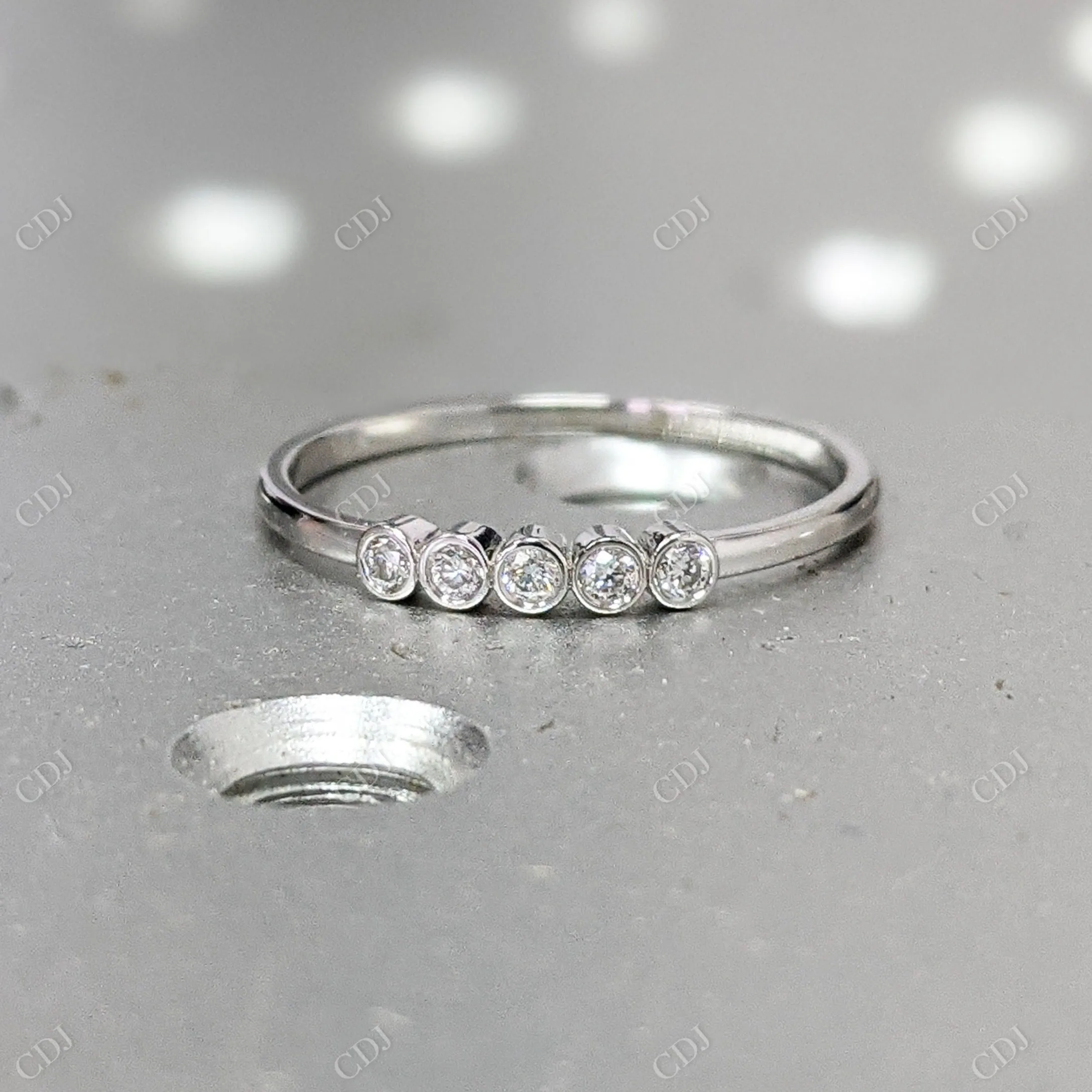 0.03CTW Bezel Set Diamond Wedding Band