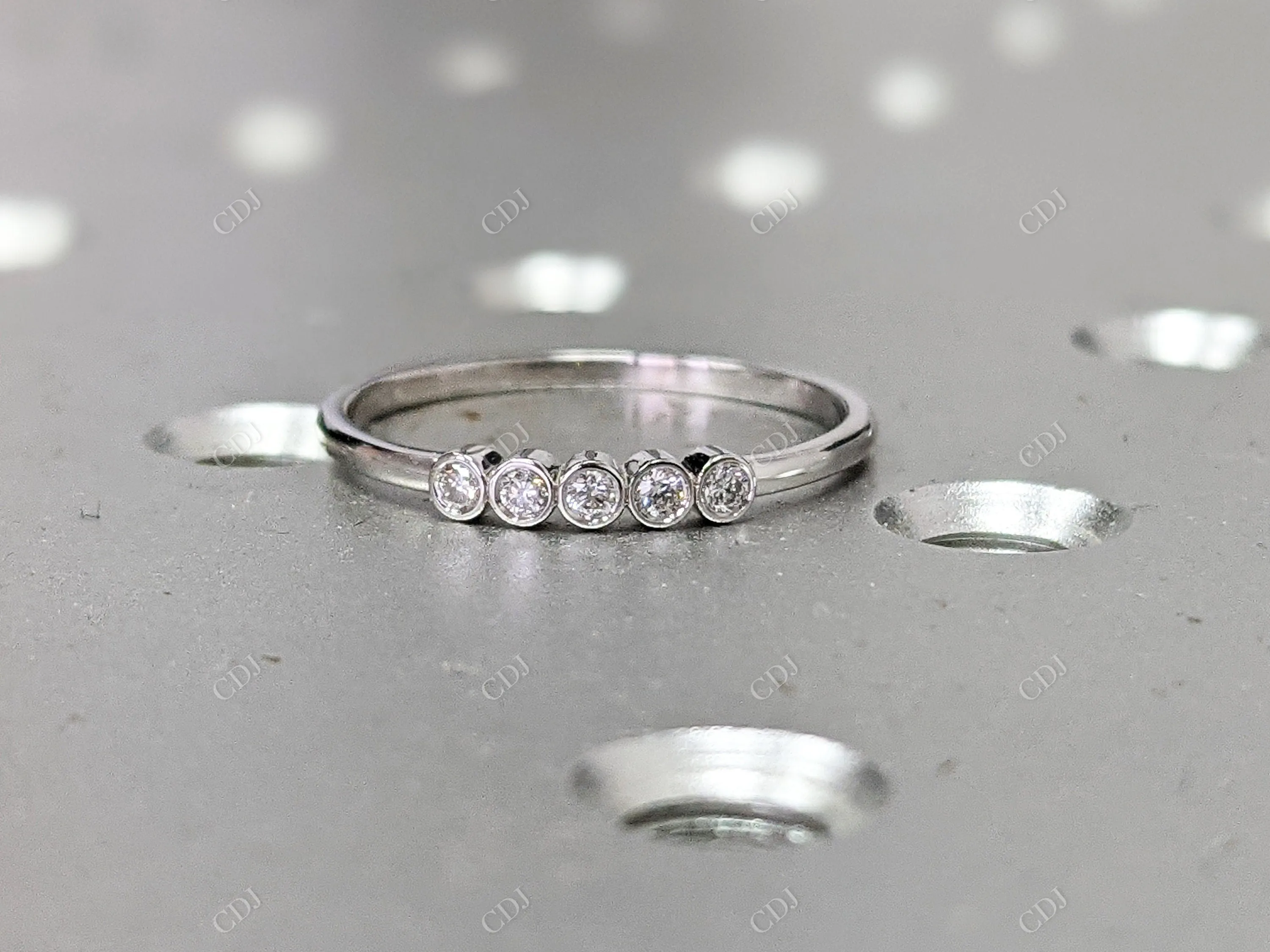 0.03CTW Bezel Set Diamond Wedding Band