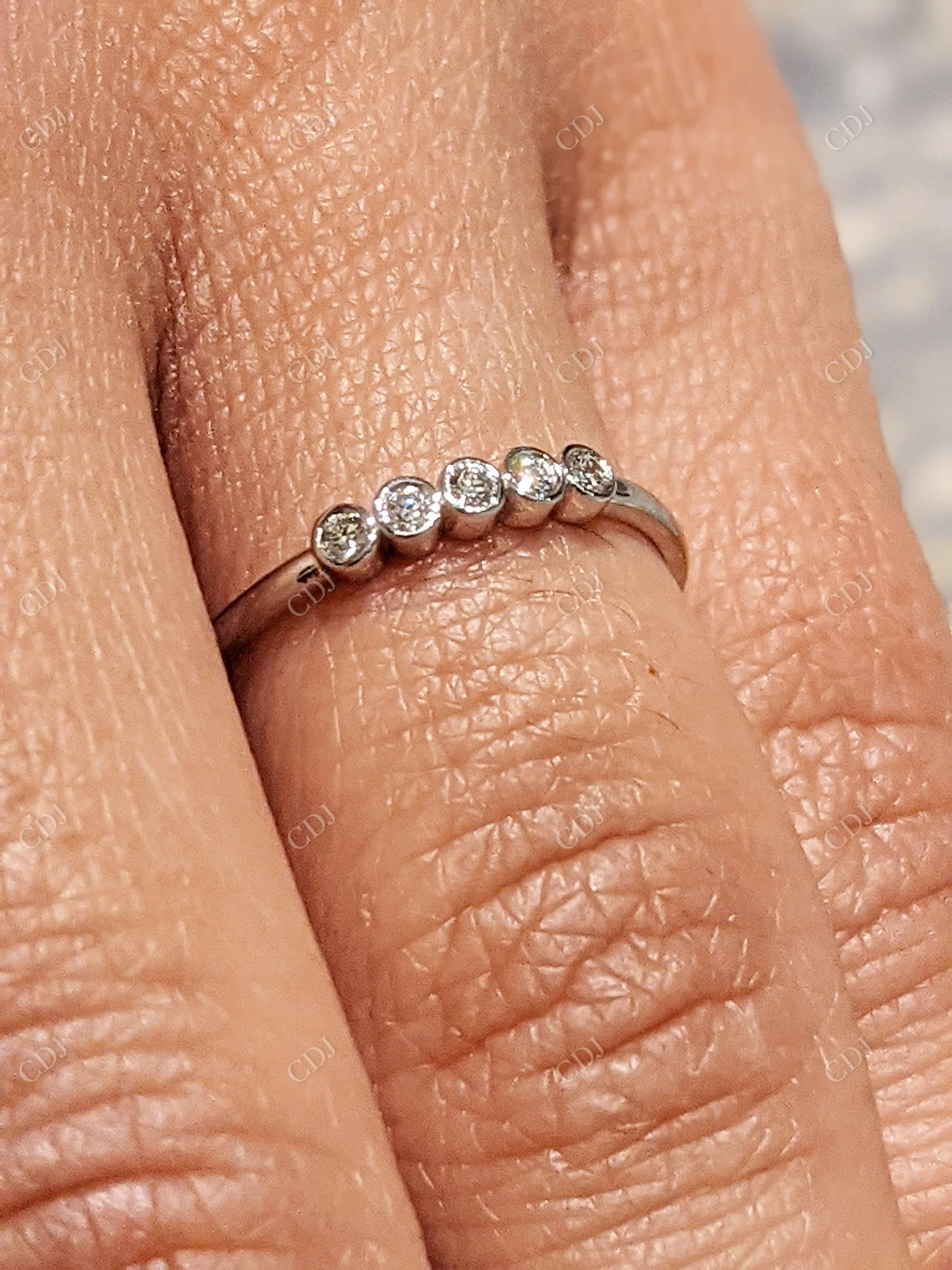 0.03CTW Bezel Set Diamond Wedding Band