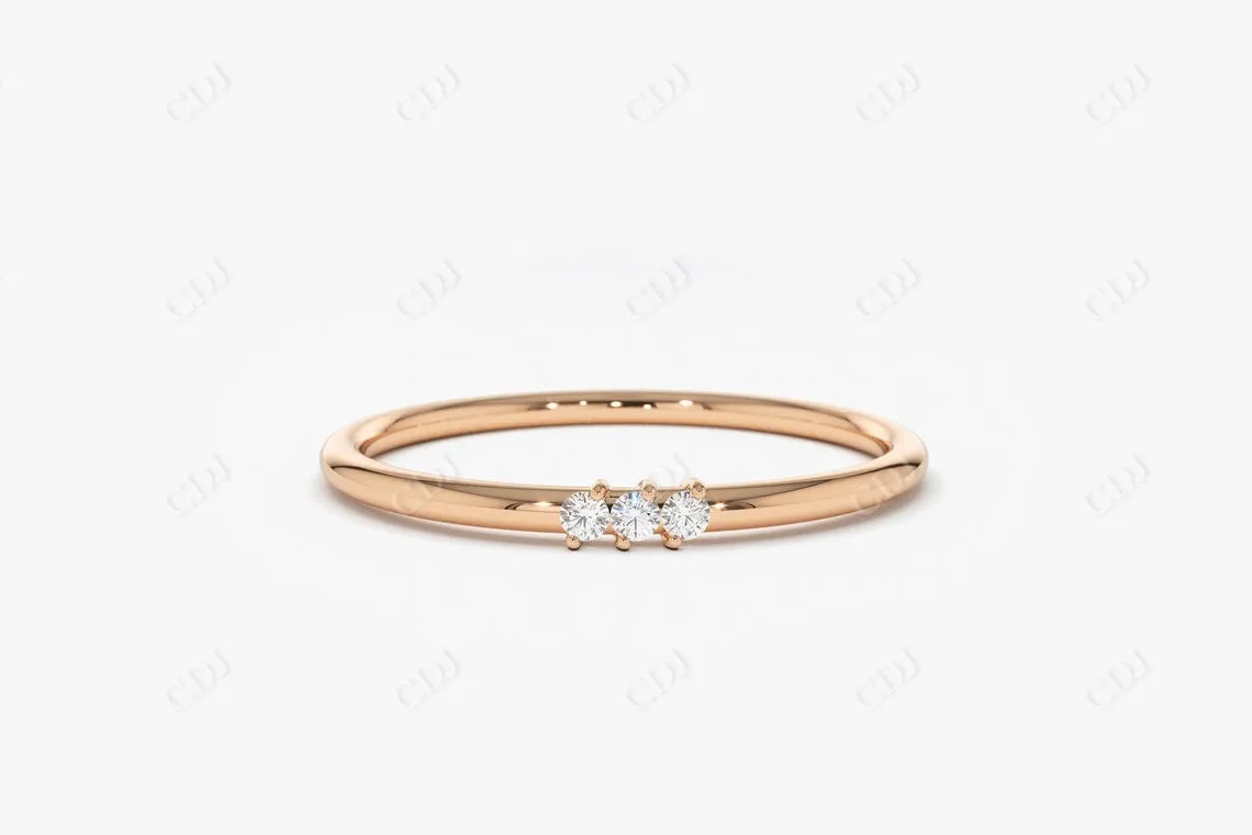 0.042 CTW Round Lab Grown Diamond Stacking Wedding Band