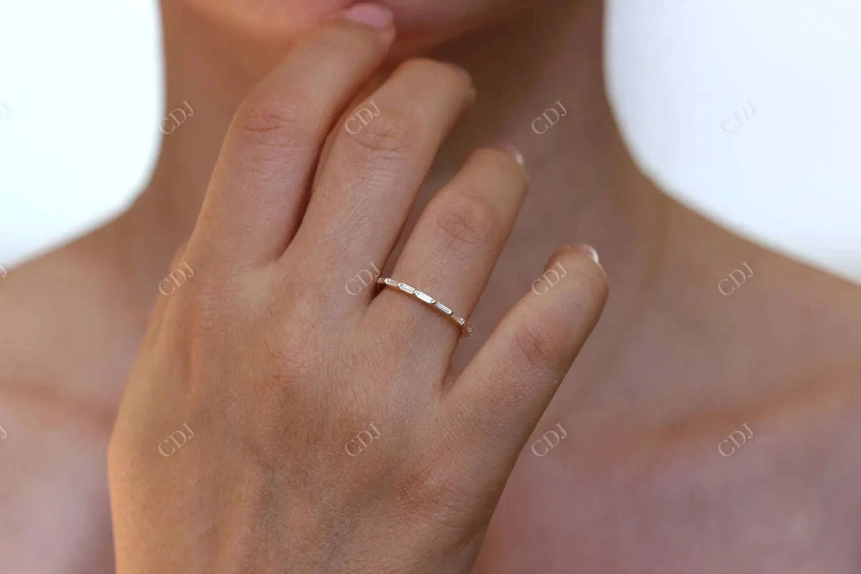 0.04CT Baguette Cut Diamond Wedding Band