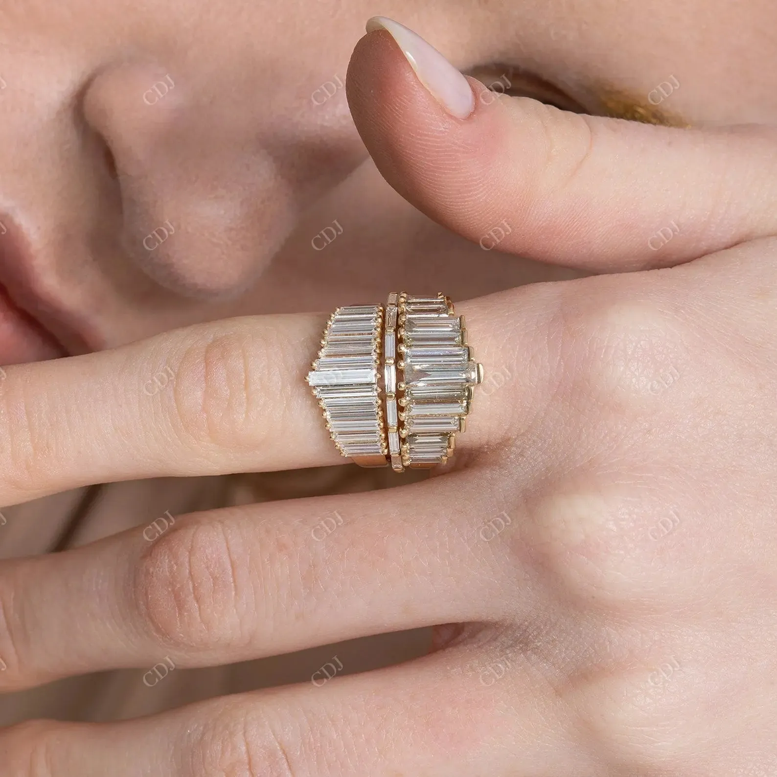0.04CT Baguette Cut Diamond Wedding Band