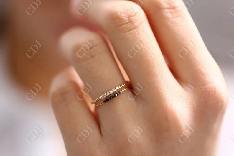 0.05CTW Lab Grown Diamond Twisted Minimalist Wedding Band
