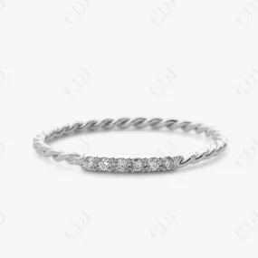0.05CTW Lab Grown Diamond Twisted Minimalist Wedding Band