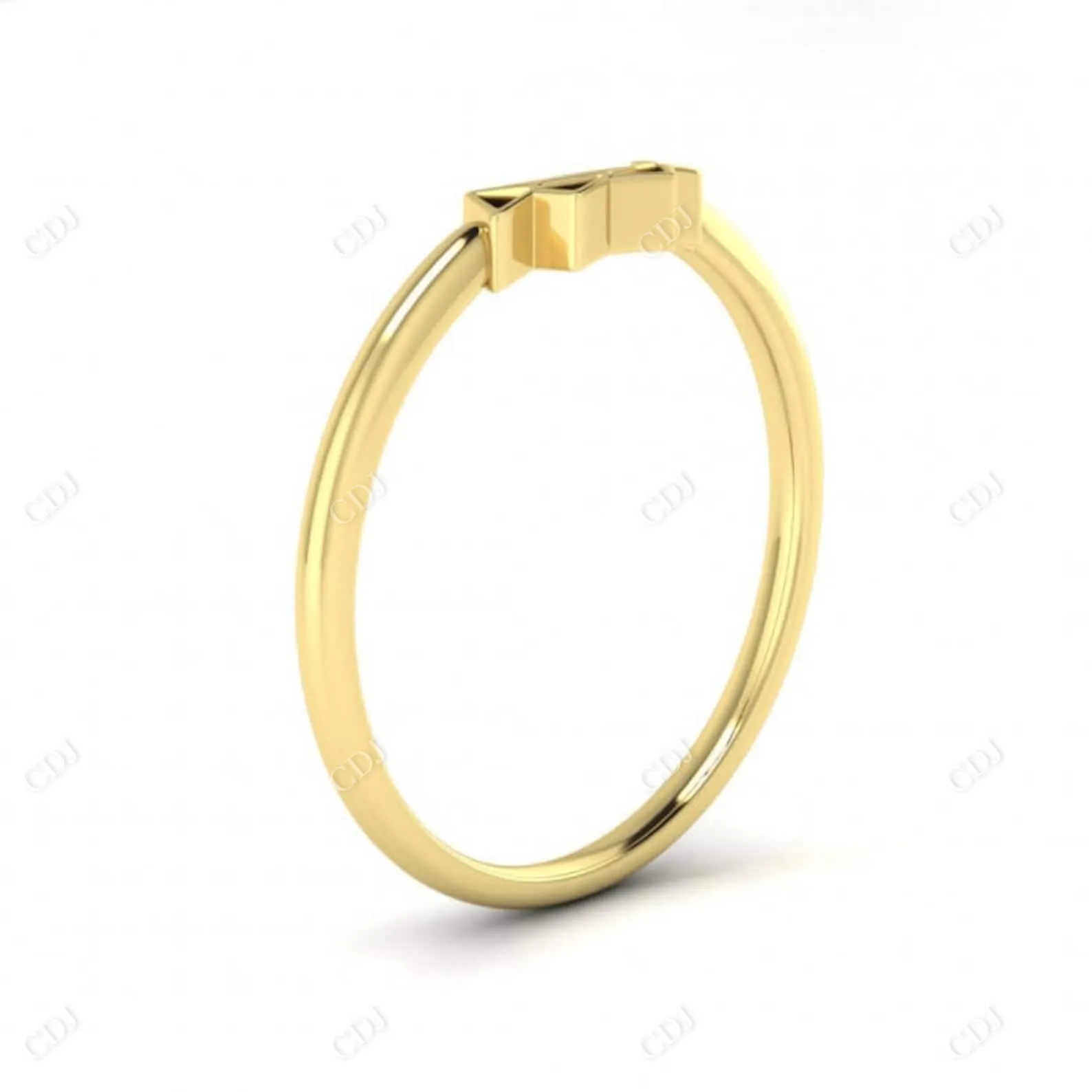 0.08CTW Rose gold Curved Diamond Wedding Band