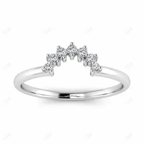 0.08CTW Rose gold Curved Diamond Wedding Band