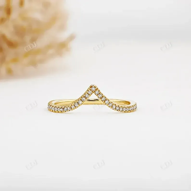0.10CTW Curved Lab Grown Diamond Wedding Band
