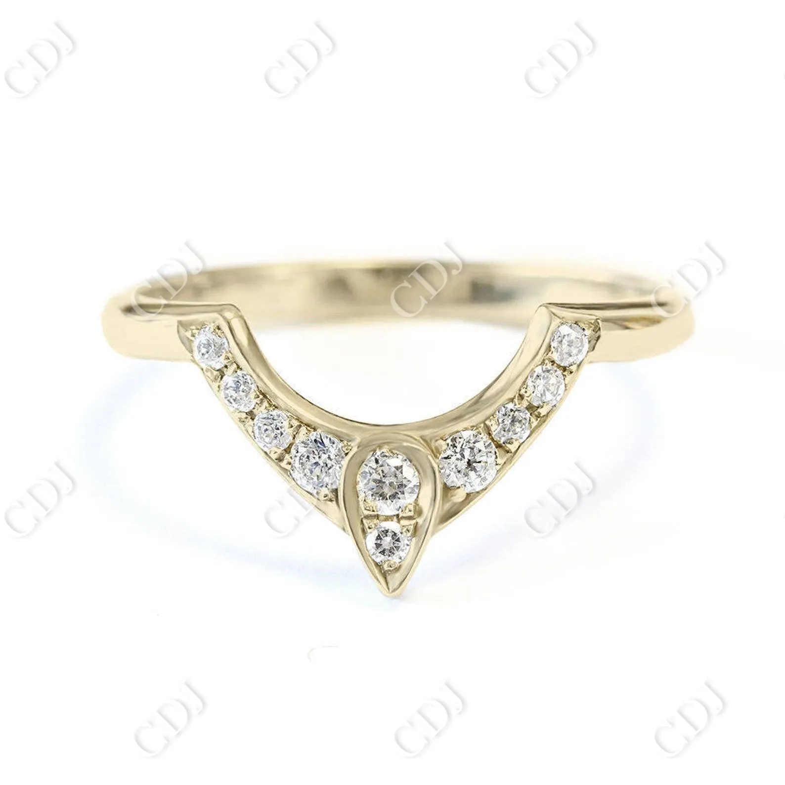 0.10CTW Third Eye Natural Diamond Wedding Band