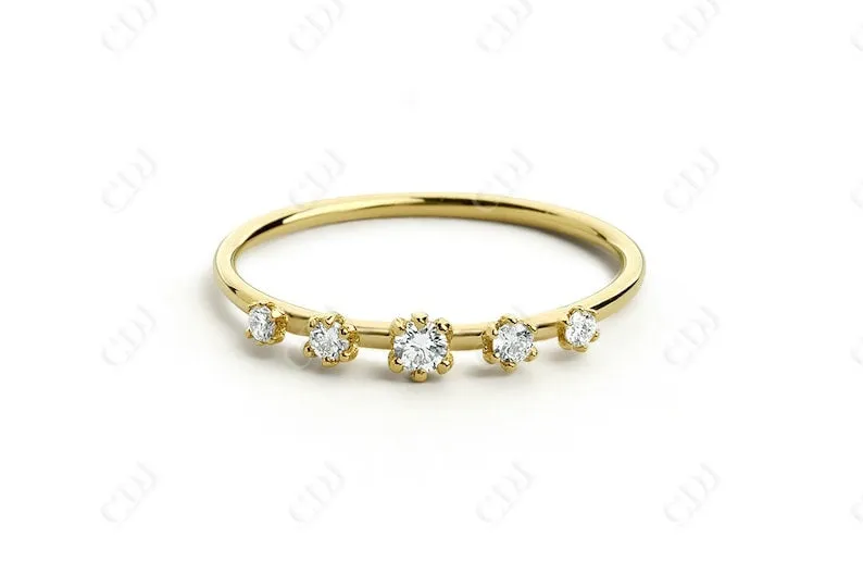 0.12CTW Lab Grown Round Diamond Wedding Band