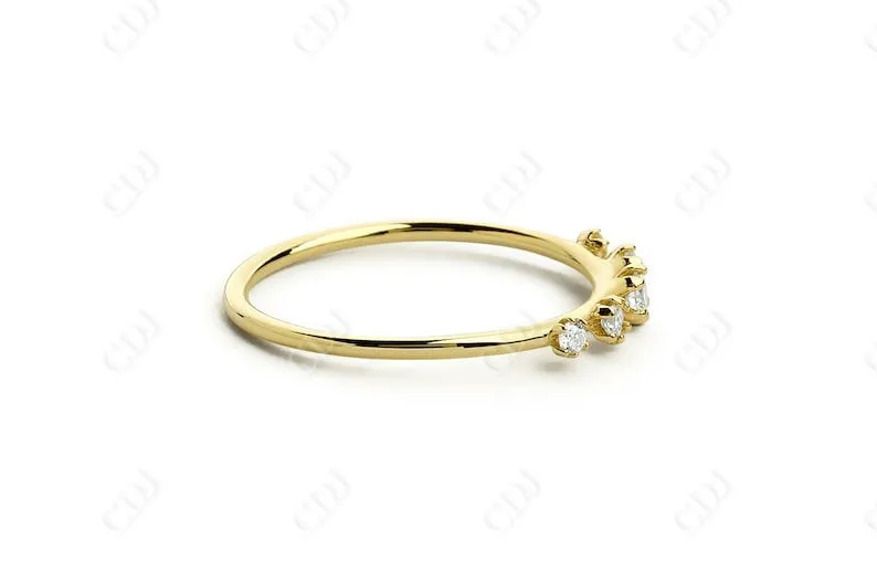 0.12CTW Lab Grown Round Diamond Wedding Band