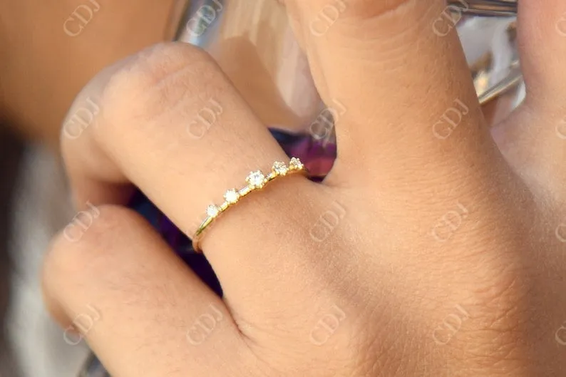 0.12CTW Lab Grown Round Diamond Wedding Band