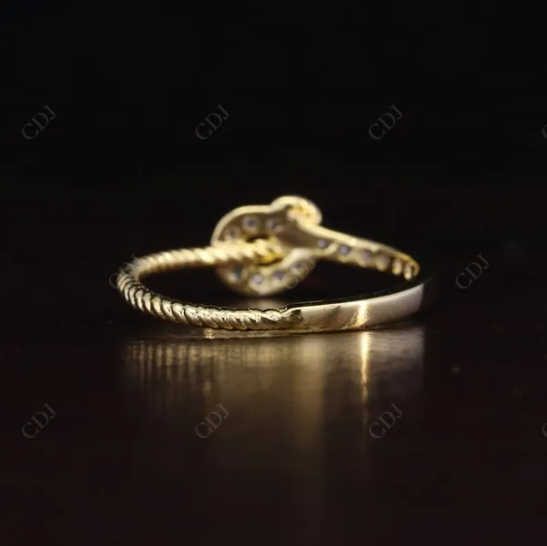 0.16CT Round Cut Real Diamond Tie Knot Wedding Band