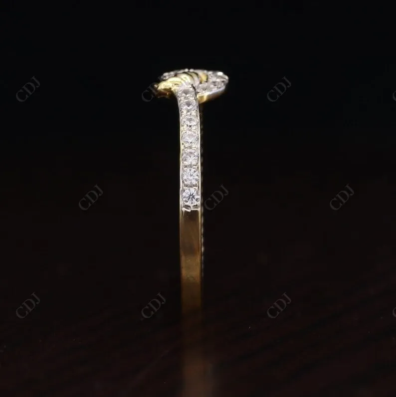 0.16CT Round Cut Real Diamond Tie Knot Wedding Band