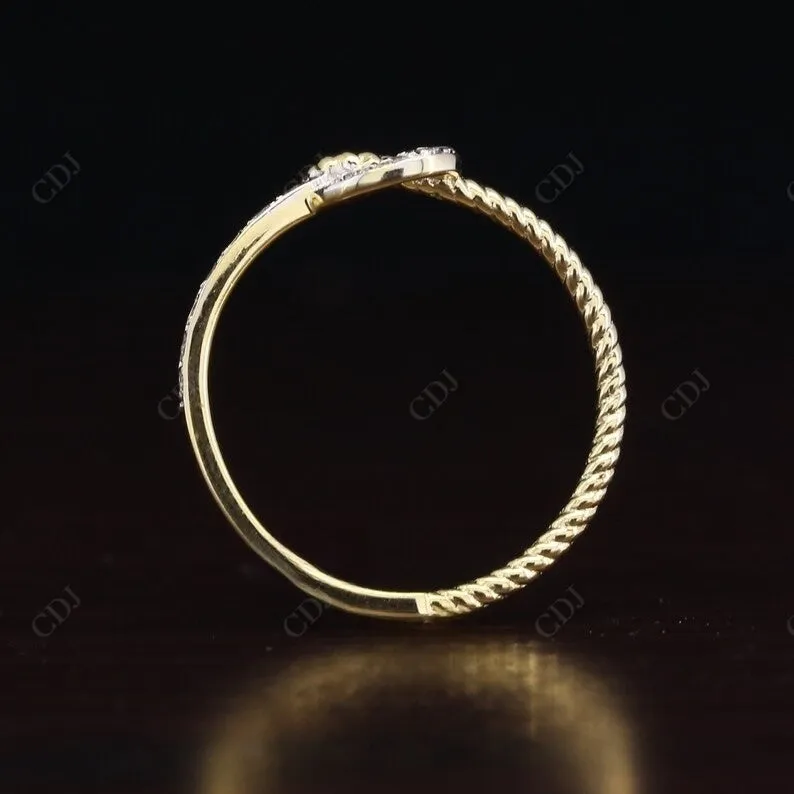 0.16CT Round Cut Real Diamond Tie Knot Wedding Band
