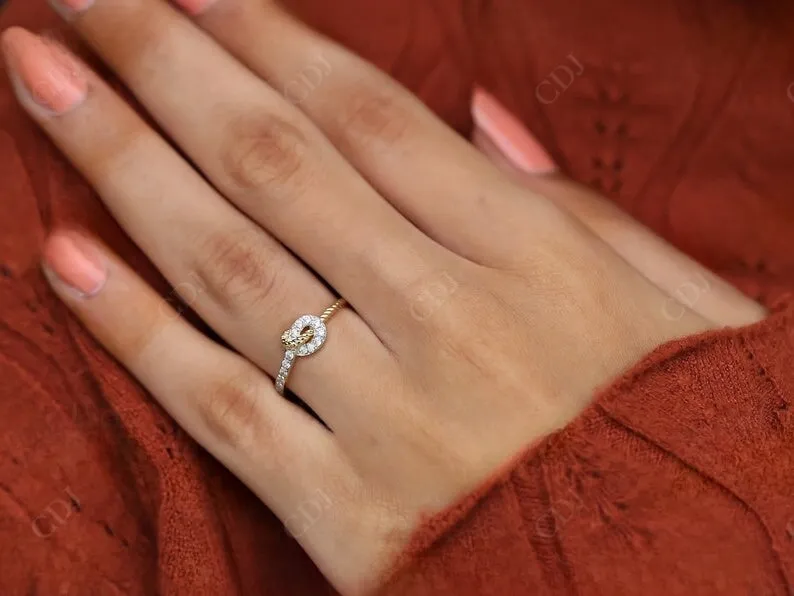 0.16CT Round Cut Real Diamond Tie Knot Wedding Band