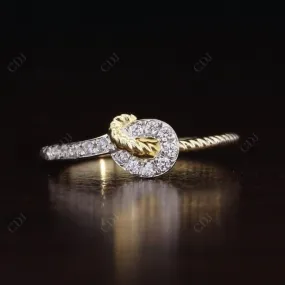 0.16CT Round Cut Real Diamond Tie Knot Wedding Band