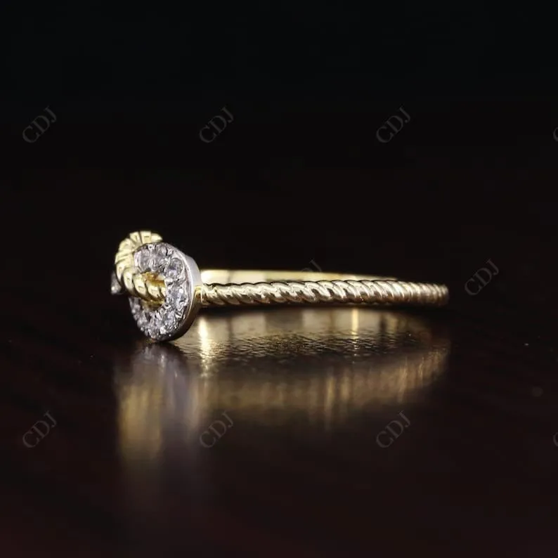 0.16CT Round Cut Real Diamond Tie Knot Wedding Band