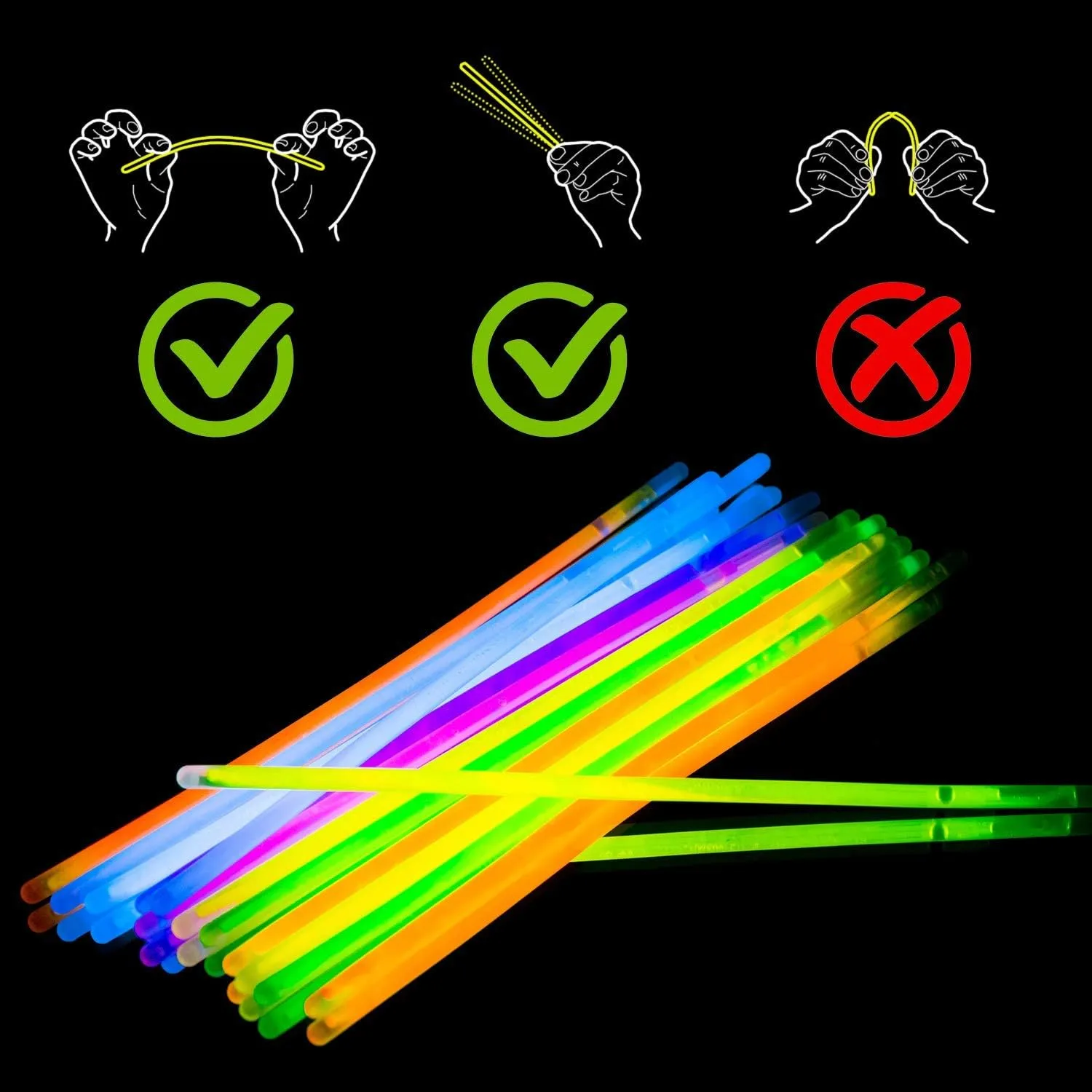 100 x 2 Canisters Glow Sticks