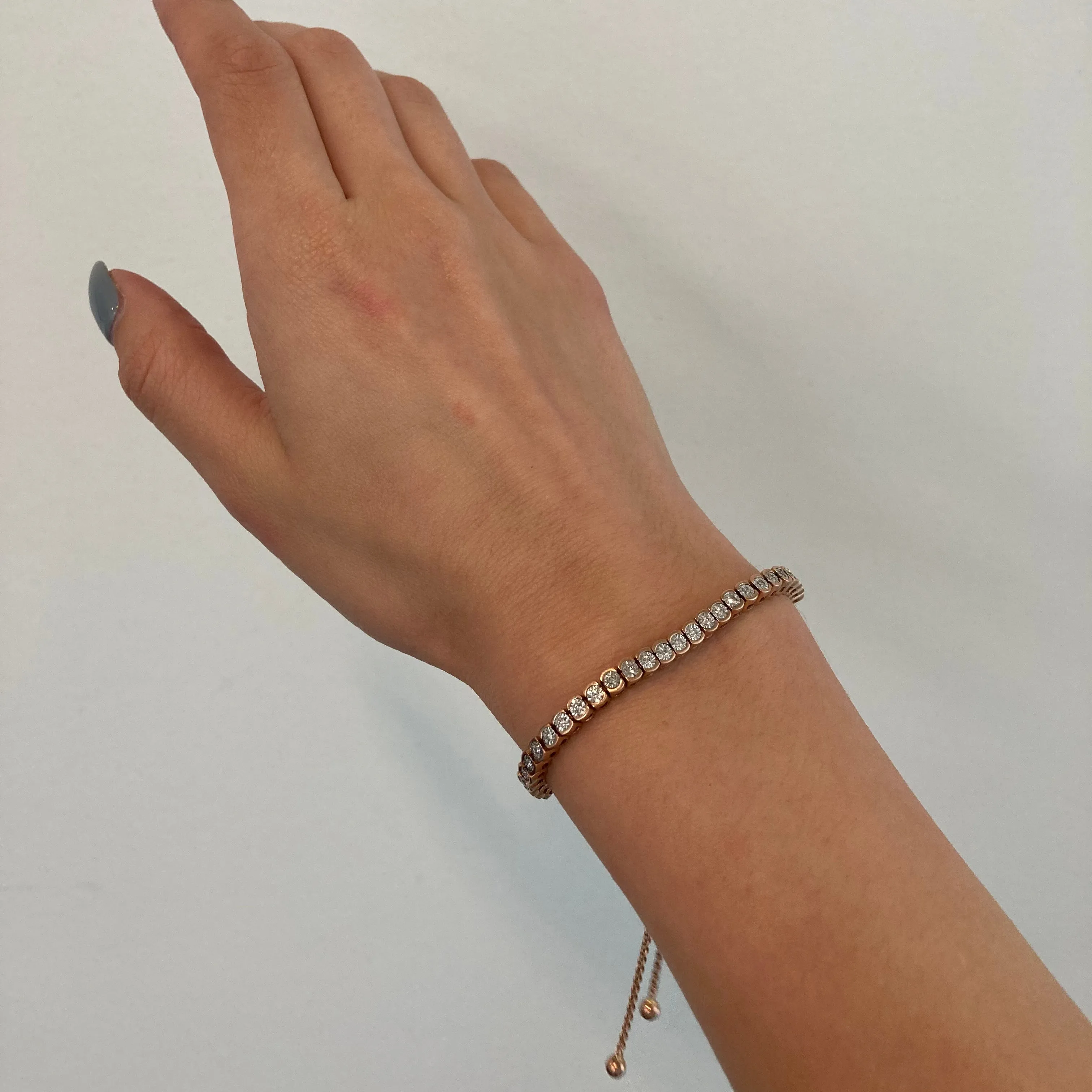 10k Adjustable Diamond Tennis Bracelet | 0.20ctw | Up to 9.5" |