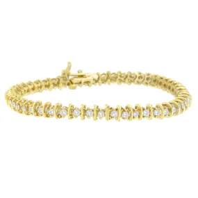 10k Yellow Gold-Plated Sterling Silver 2.00ct TDW Round-Cut Diamond Bracelet (K-L, I1-I2)