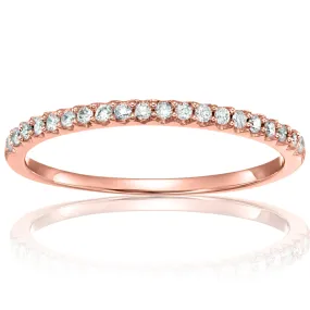 1/10 cttw Pave Petite Diamond Band in 10K Rose Gold