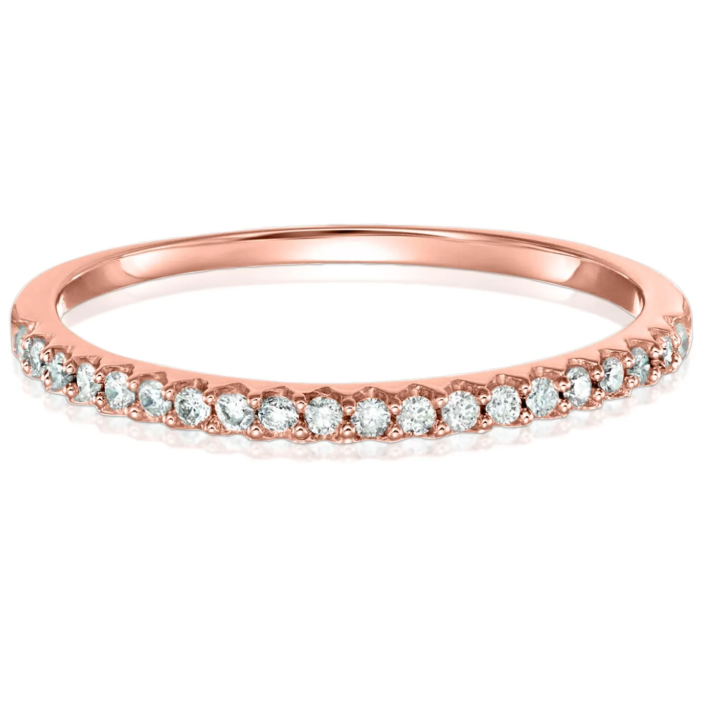 1/10 cttw Pave Petite Diamond Band in 10K Rose Gold