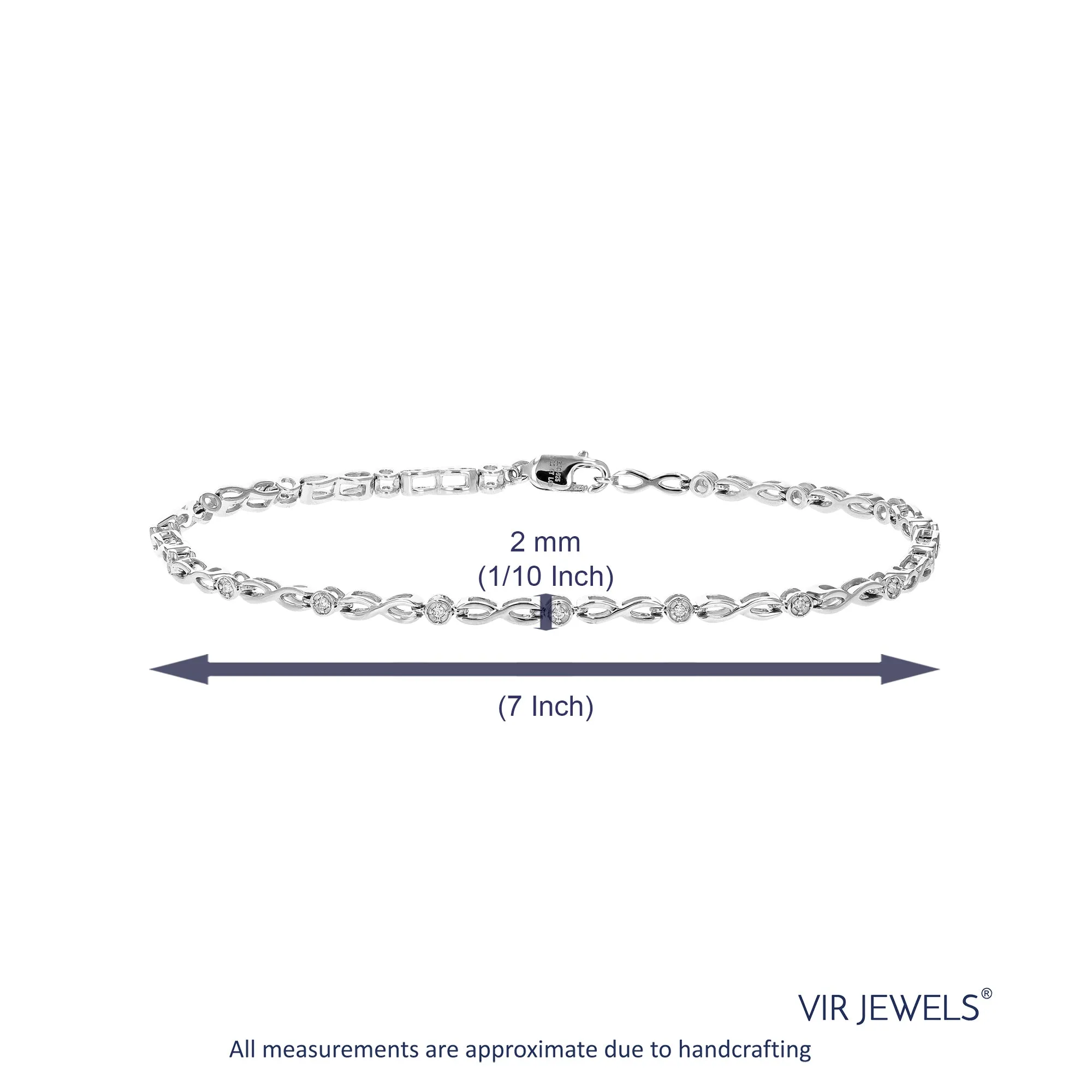 1/12 cttw Lab Grown Diamond Infinity Tennis Bracelet in Silver