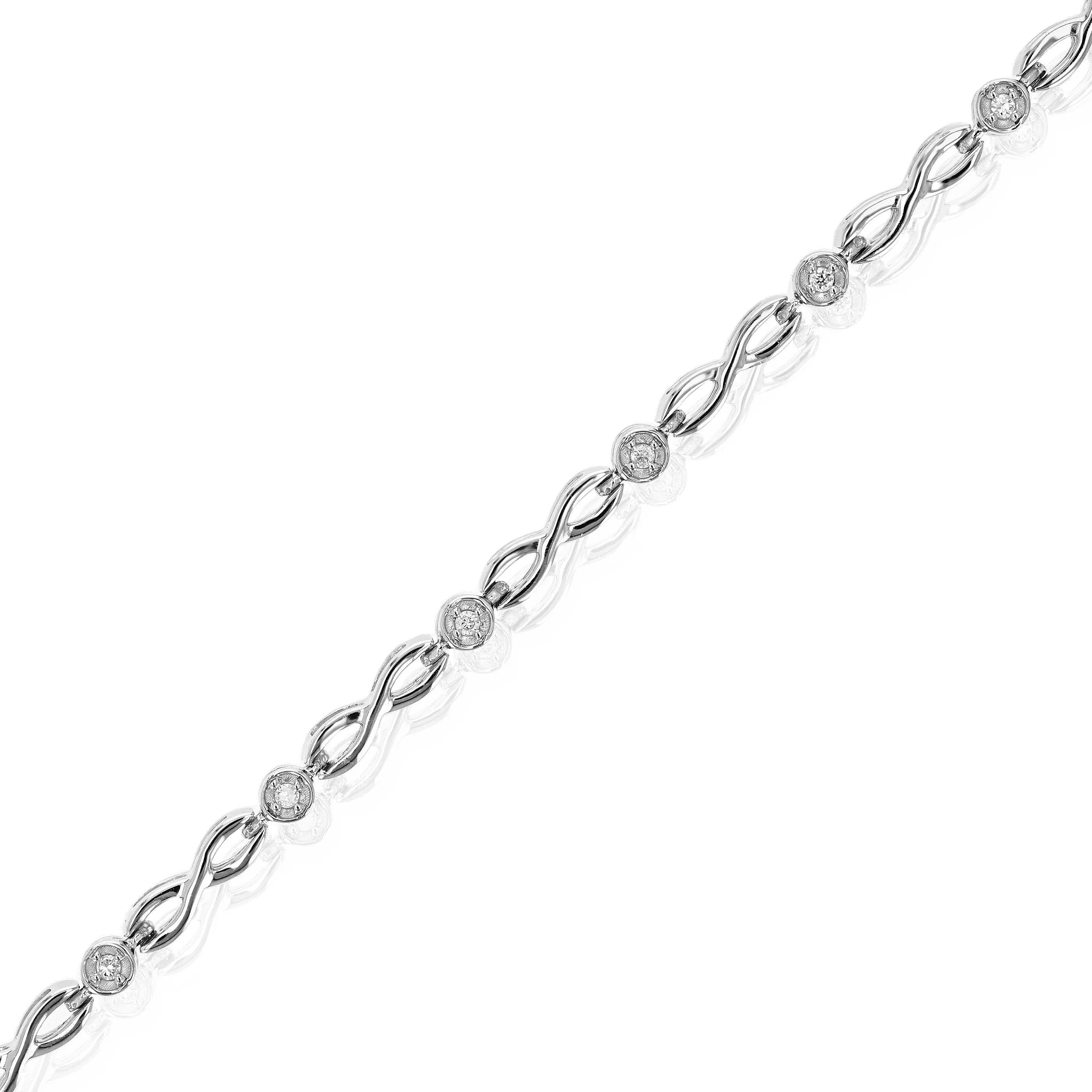 1/12 cttw Lab Grown Diamond Infinity Tennis Bracelet in Silver