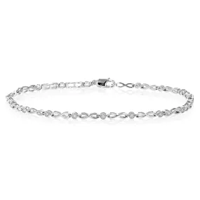 1/12 cttw Lab Grown Diamond Infinity Tennis Bracelet in Silver