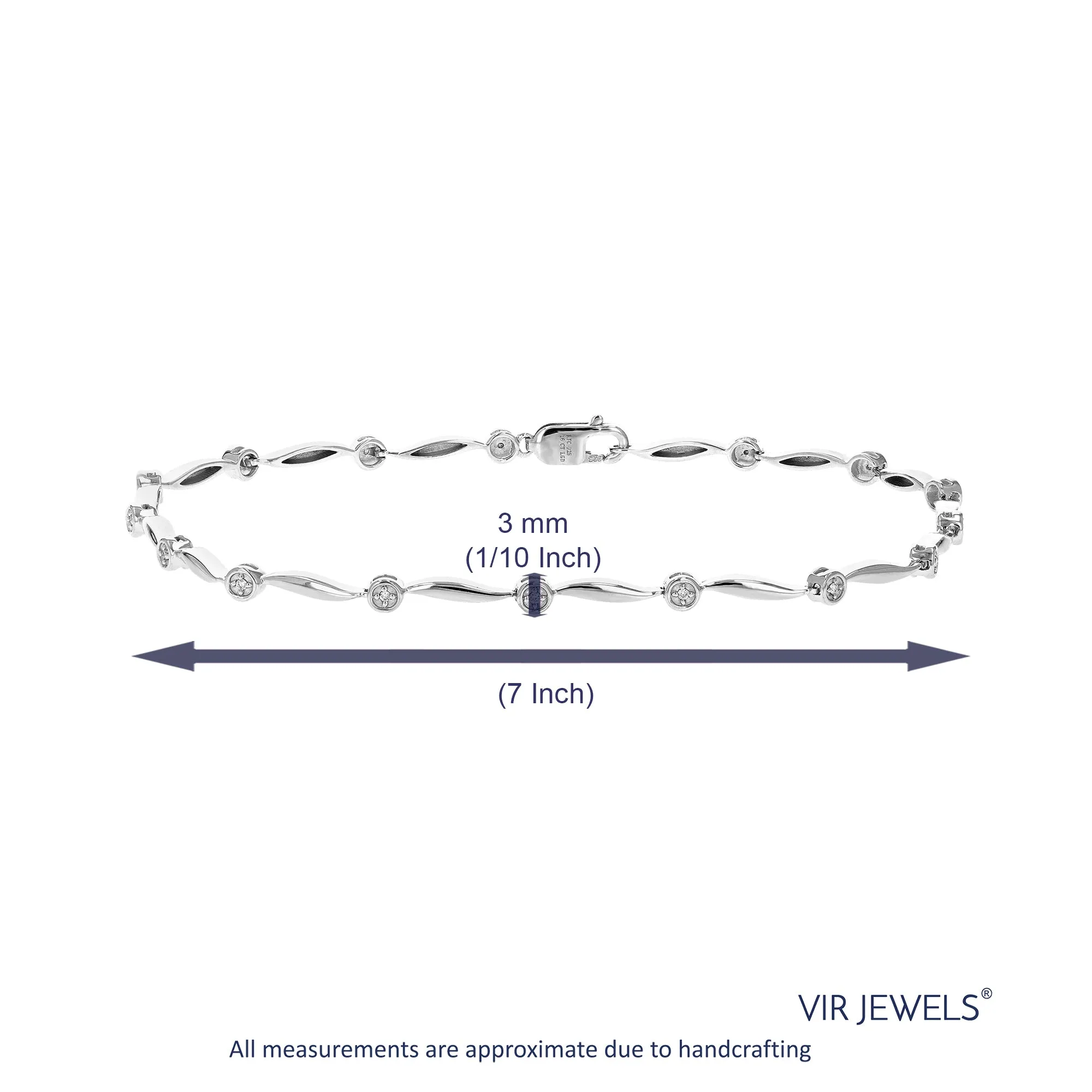 1/16 cttw Lab Grown Diamond Tennis Bracelet in Sterling Silver