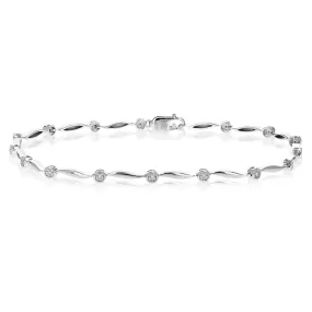 1/16 cttw Lab Grown Diamond Tennis Bracelet in Sterling Silver