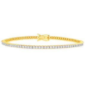 1/2 Carat Luminesce Lab Grown Diamond 17.5cm Tennis Bracelet in 9ct Yellow Gold