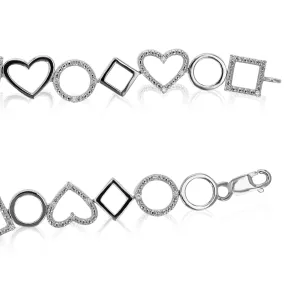 1/3 cttw Lab Grown Diamond Multi Shape Tennis Bracelet in Silver