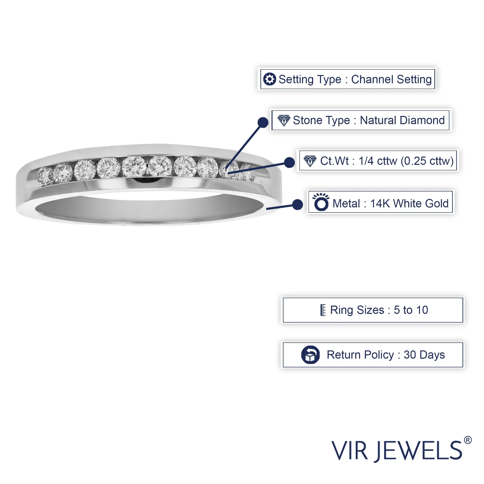 1/4 cttw Diamond Machine Wedding Band Channel set 14K White Gold
