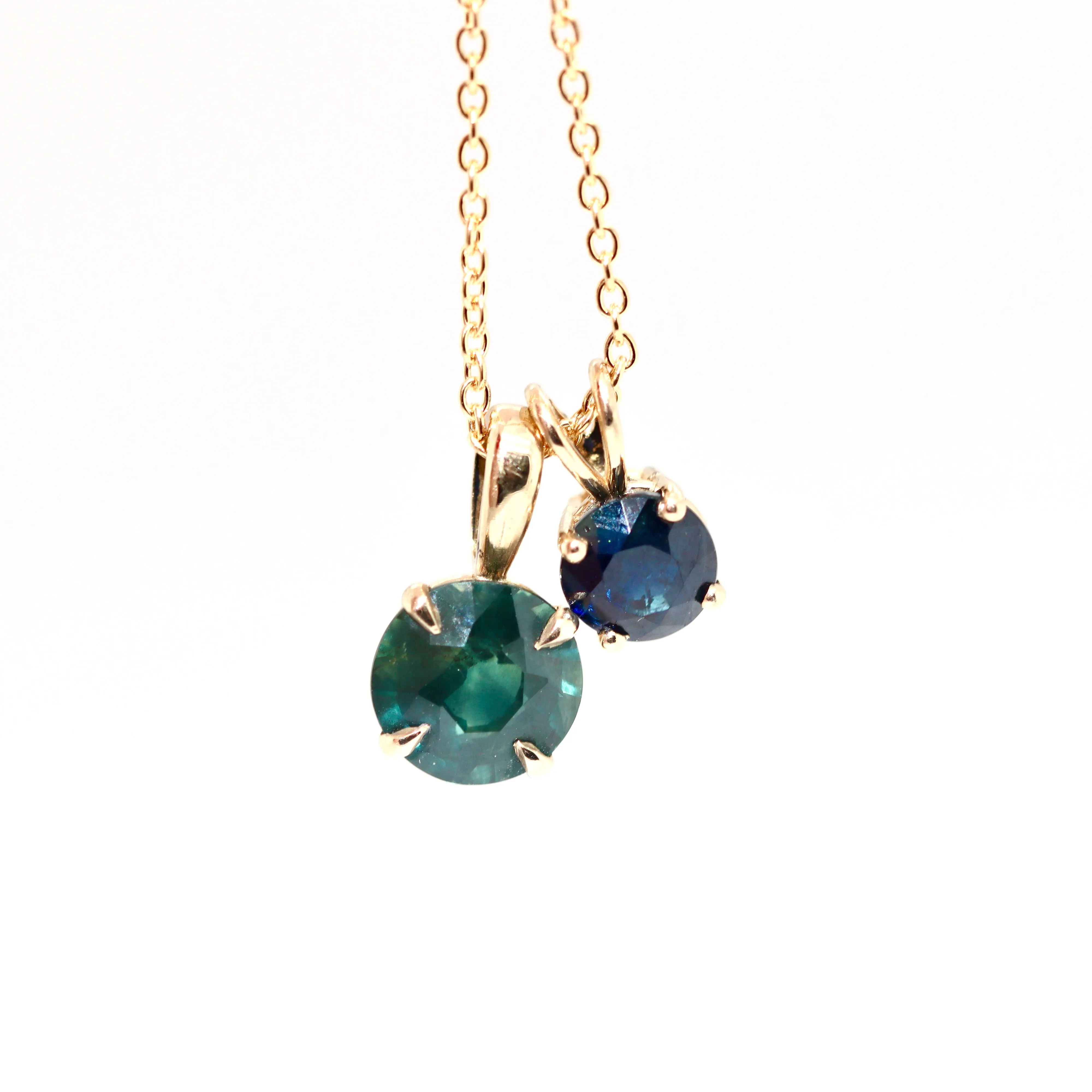 14ct Yellow Gold Parti Sapphire Pendant 5mm