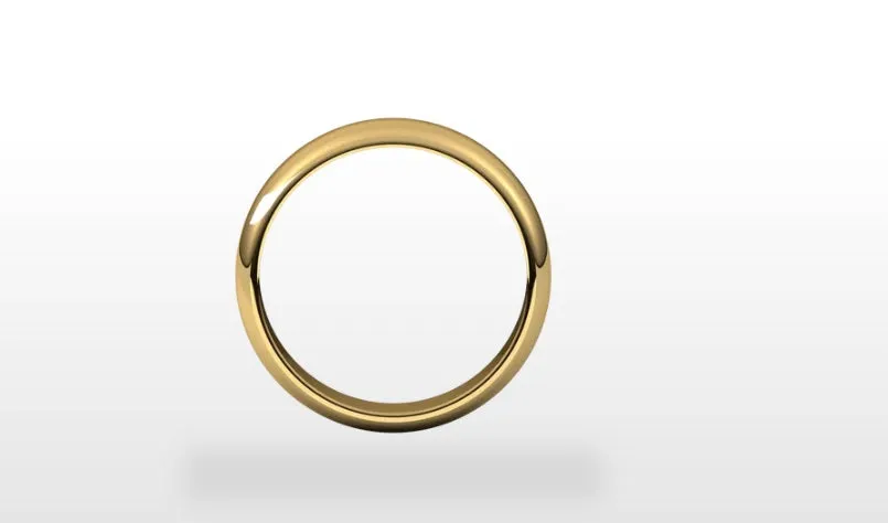 14k Gold 5mm Half Round Classic Wedding Band