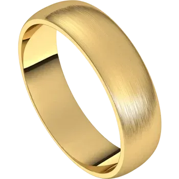 14k Gold 5mm Half Round Light Classic Wedding Band