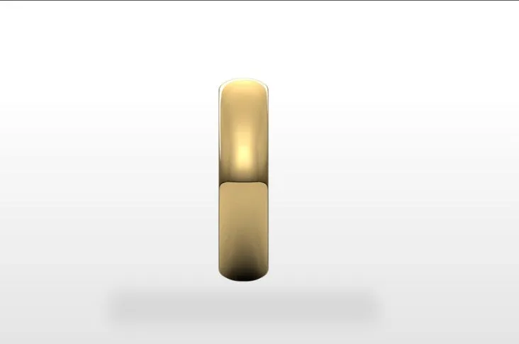 14k Gold 5mm Half Round Light Classic Wedding Band