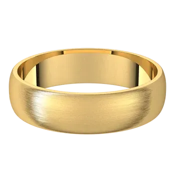 14k Gold 5mm Half Round Light Classic Wedding Band