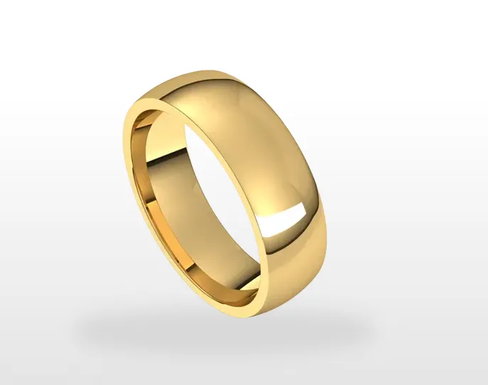 14k Gold 5mm Half Round Light Comfort Fit Classic Wedding Band
