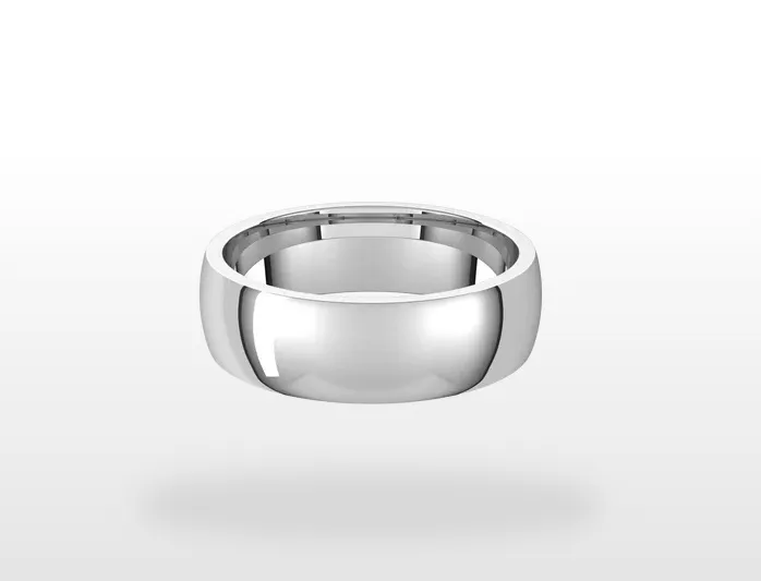 14k Gold 5mm Half Round Light Comfort Fit Classic Wedding Band