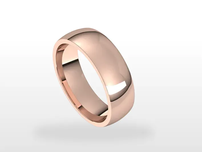 14k Gold 5mm Half Round Light Comfort Fit Classic Wedding Band
