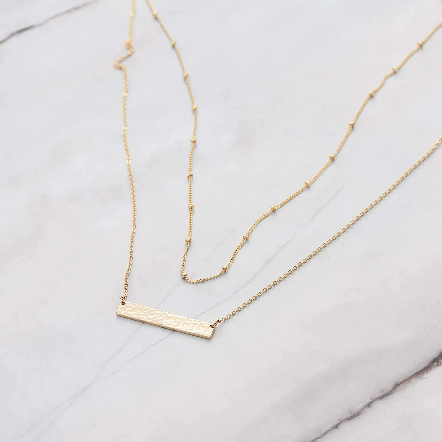 14K Gold Plated Chic Layering Necklace for Women