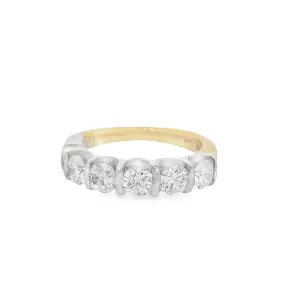 14K Two- Tone 1.00ct Diamond Anniversary Women's Wedding Band